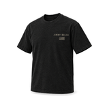 Flock Off Tee in washed black, three-quarter front view